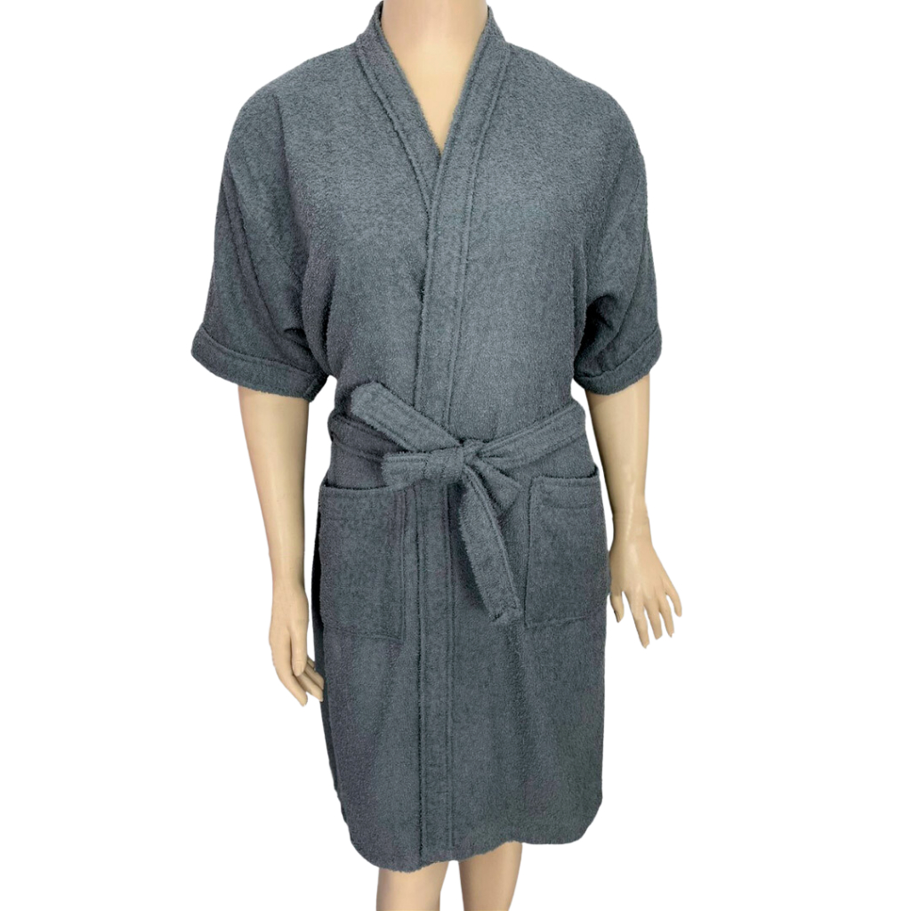 Roupão de Banho Clássico – Unico e GG Manga 3/4 208 g/m² Com Bolso e Cinto Ajustável