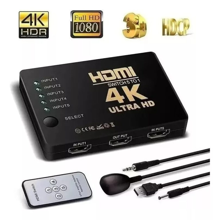 Switch Hdmi Adaptador Hub 5×1 Splitter 4k Com