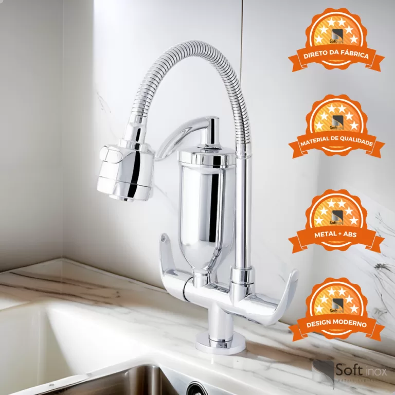 Torneira Filtro Bancada Gourmet Flexível Para Coz