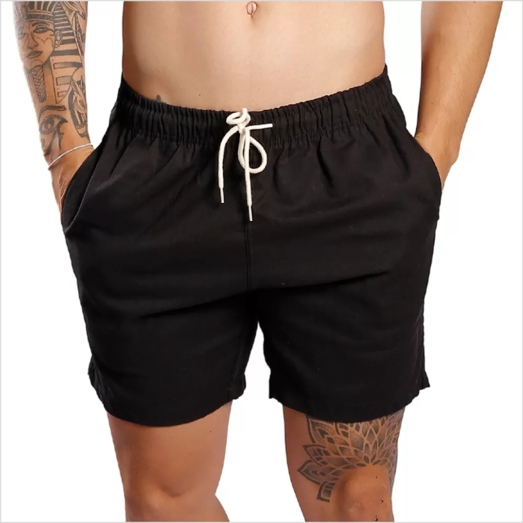 Shorts Linho Premium Bermuda Masculina Moda Casual Luxo Slim