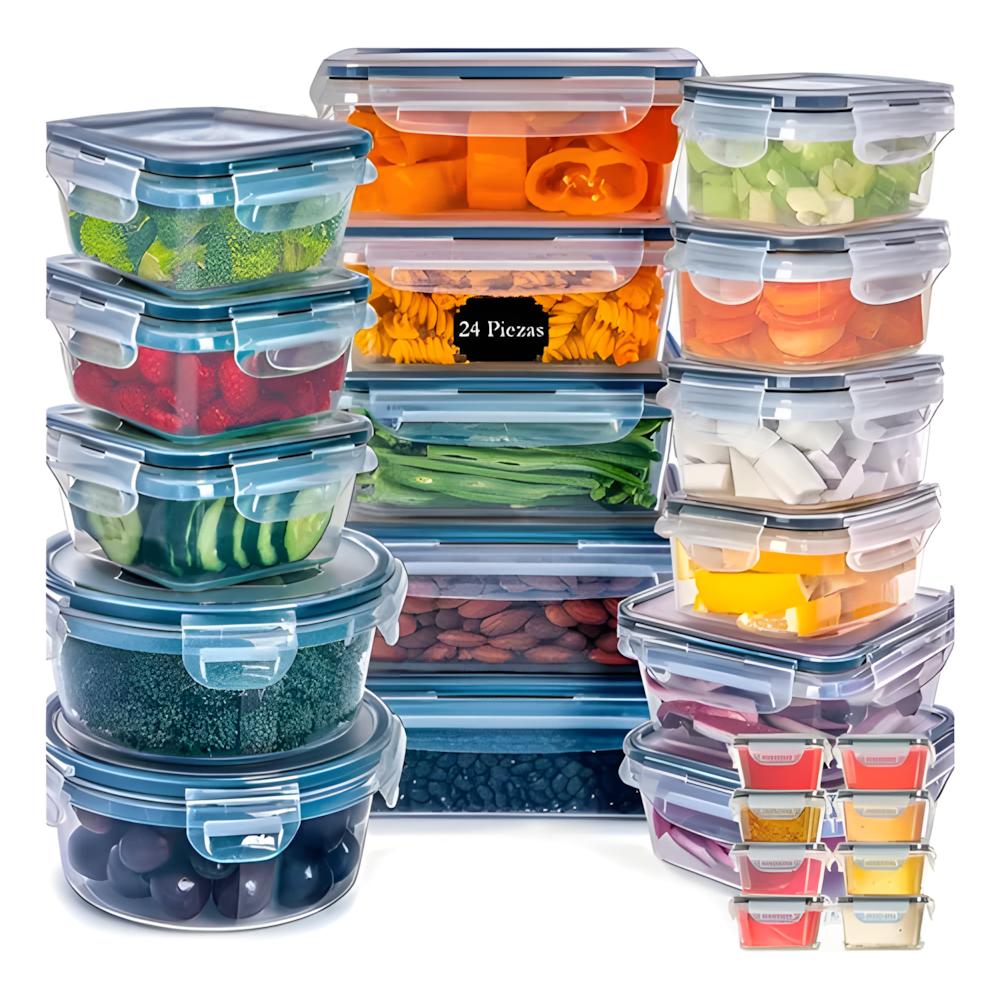 Conjunto De 24 Potes Herméticos Croix Com Tampa E Trava