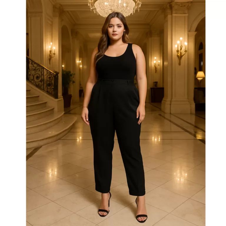 Calça Alfaiataria Feminina Elástico No Cós Plus