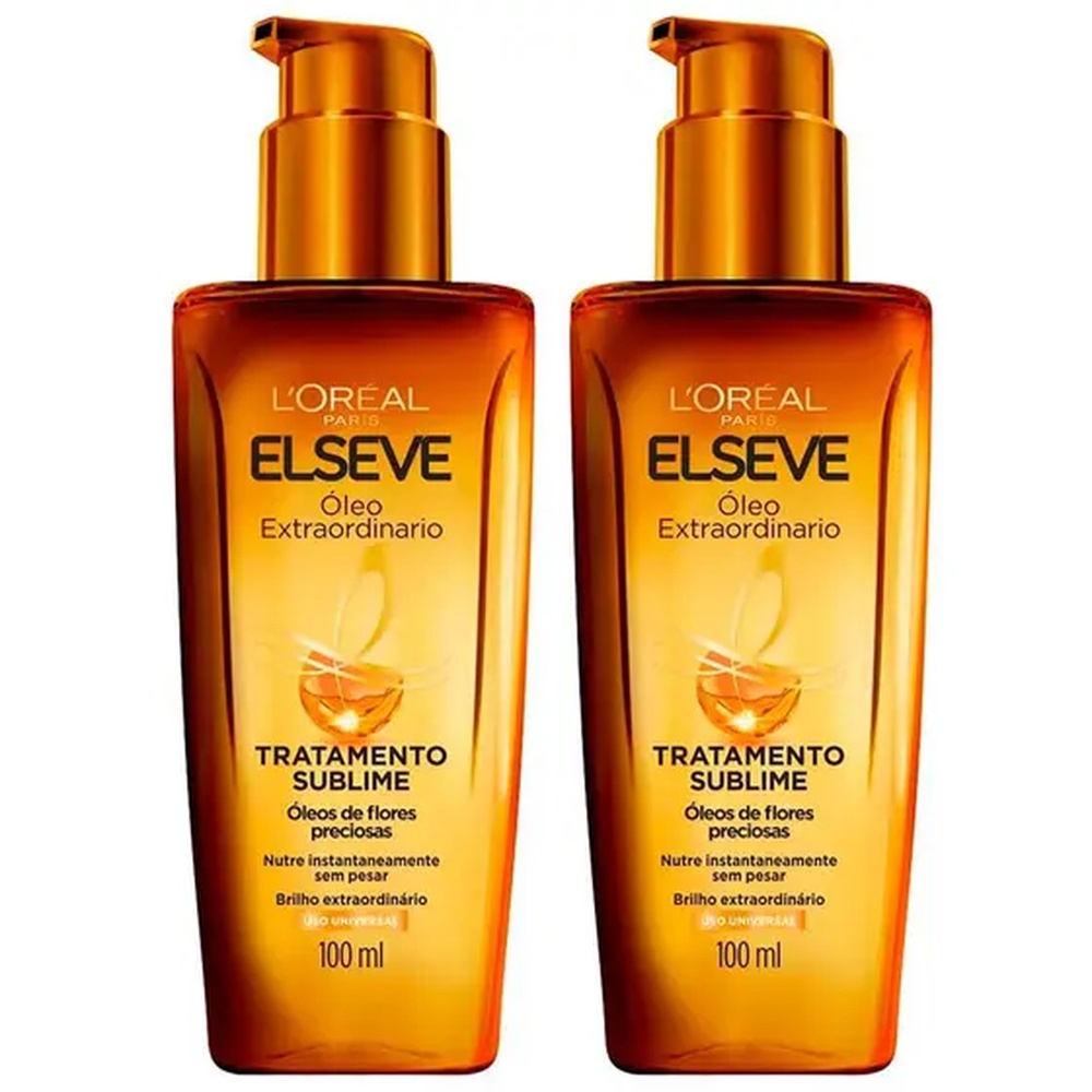Kit Óleo Capilar Elseve LOréal Paris Óleo Extraordinário: Nutrição, Brilho  – 2 Unidades