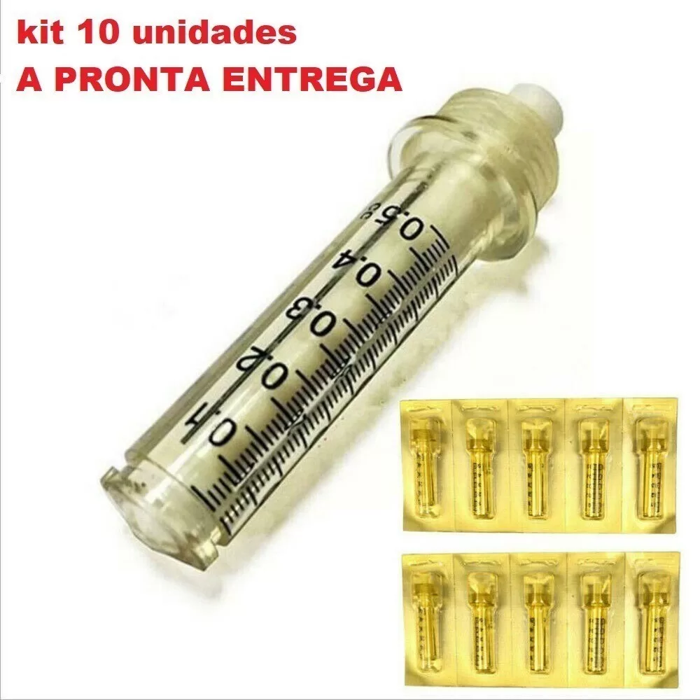 kit 10 Seringas Intradermo Pressurizada Ampola 0,5 ML ou 0,3 ML