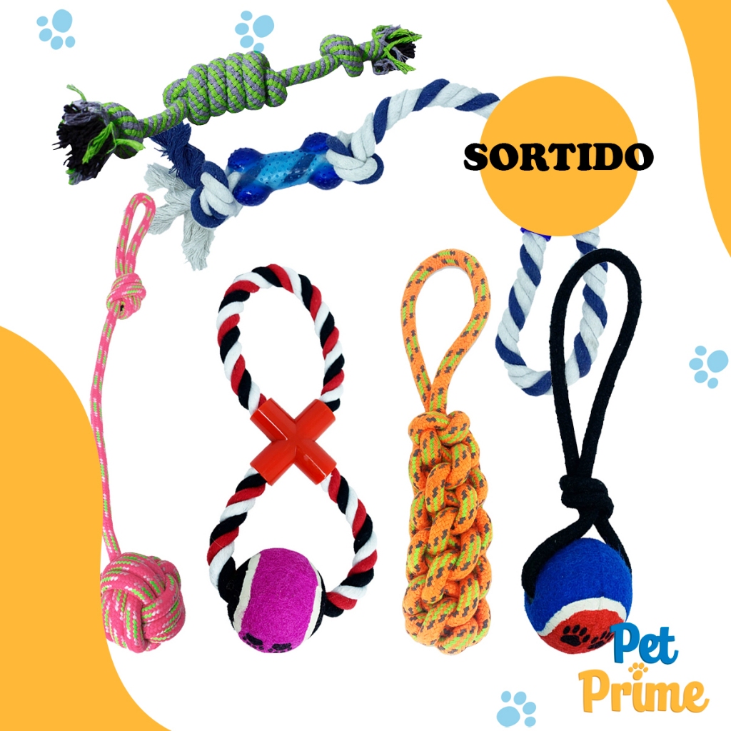 Kit 5 Brinquedo Cachorro Cordas Sortidas para Cachorro Savana Pet – Sortida