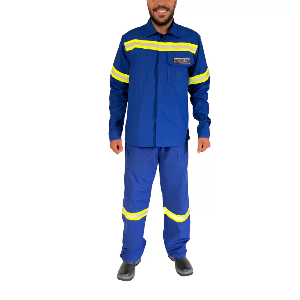 Roupa Proteção Anti-chama Camisa Manga Longa Calça Refletiva NR10 Uniforme