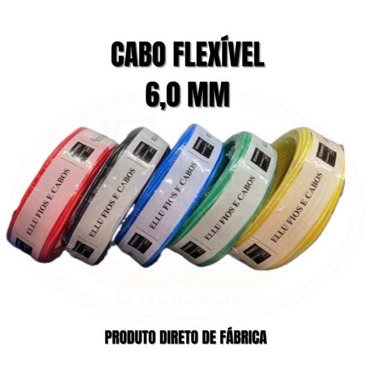 Cabo Flexível Rolo Fio 6,0 mm 100 metros e 50 Met