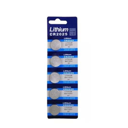5 Baterias Pilhas Cr2025 – 01 Cartela Com 5 