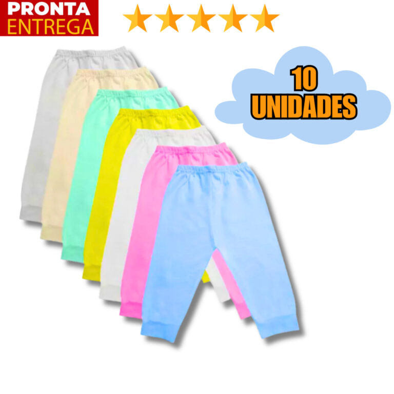 10 Unidades Mijão Infantil Calça Bebê Sem Pé C