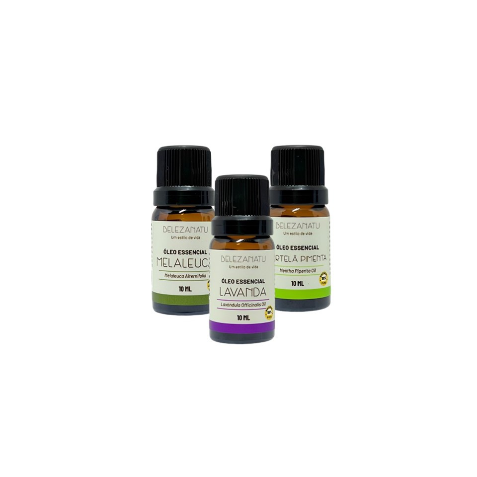 Kit Óleos De Melaleuca, Lavanda E Hortelã Pimenta – BelezaNatu