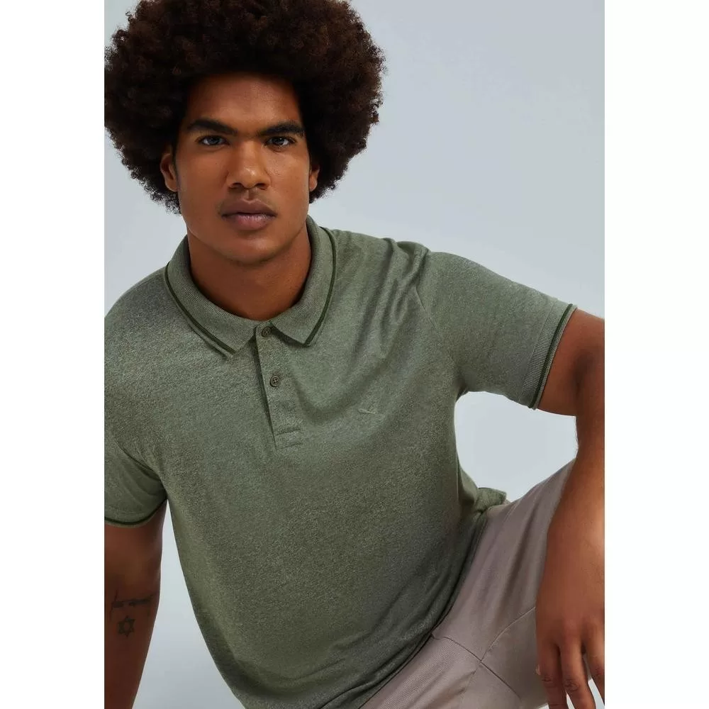 Camisa Polo Básica Masculina Em Malha Texturizada