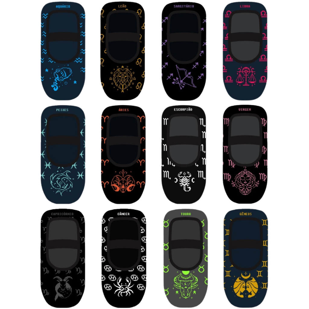 Meia Sapatilha Feminina Signos de Pilates e Yoga Antiderrapante