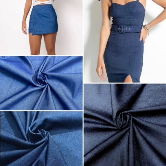 Tecido Bengaline Jeans com elastano 1,50m Largura 