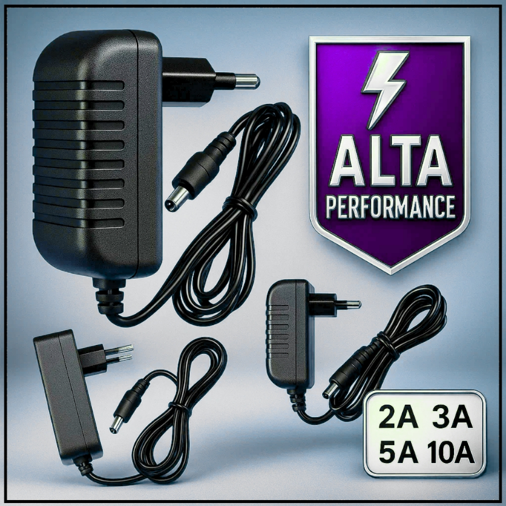 Fonte Eletrônica 12V 2A 3A 5A e 10A Bivolt 110V 220V Plug P4