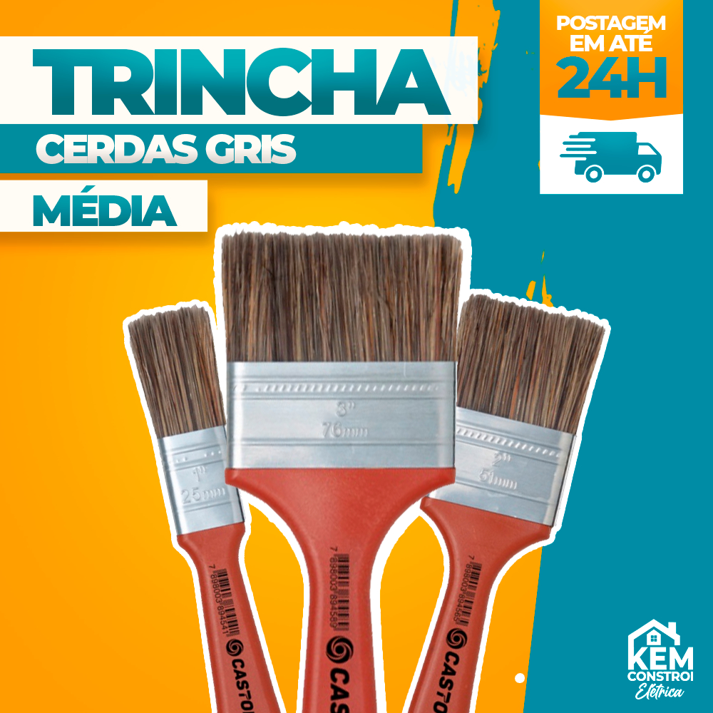 Pincel Trincha Cerdas Gris Todos os Tamanhos Série 430 – Castor