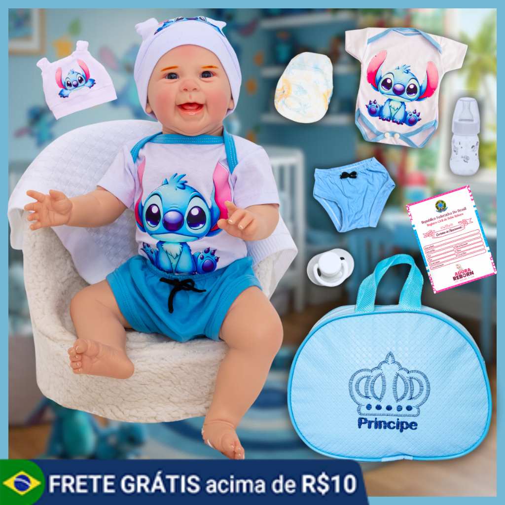 Bebê Reborn Menino Boneco Mayze Original Realista de Silicone Com Bolsa Maternidade/Sem bolsa – Vari