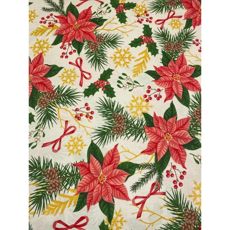 Tecido Tricoline Estampada Natal 100% Algodão
