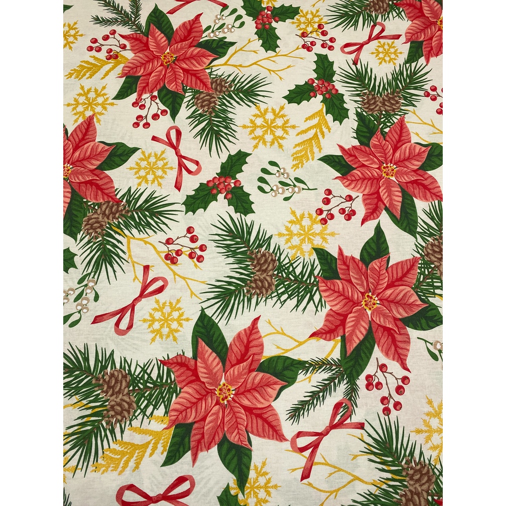 Tecido Tricoline Estampada Natal 100% Algodão