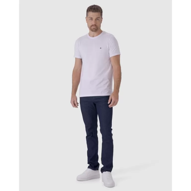 Calça Slim Masculina Cintura Média Em Flex Jeans