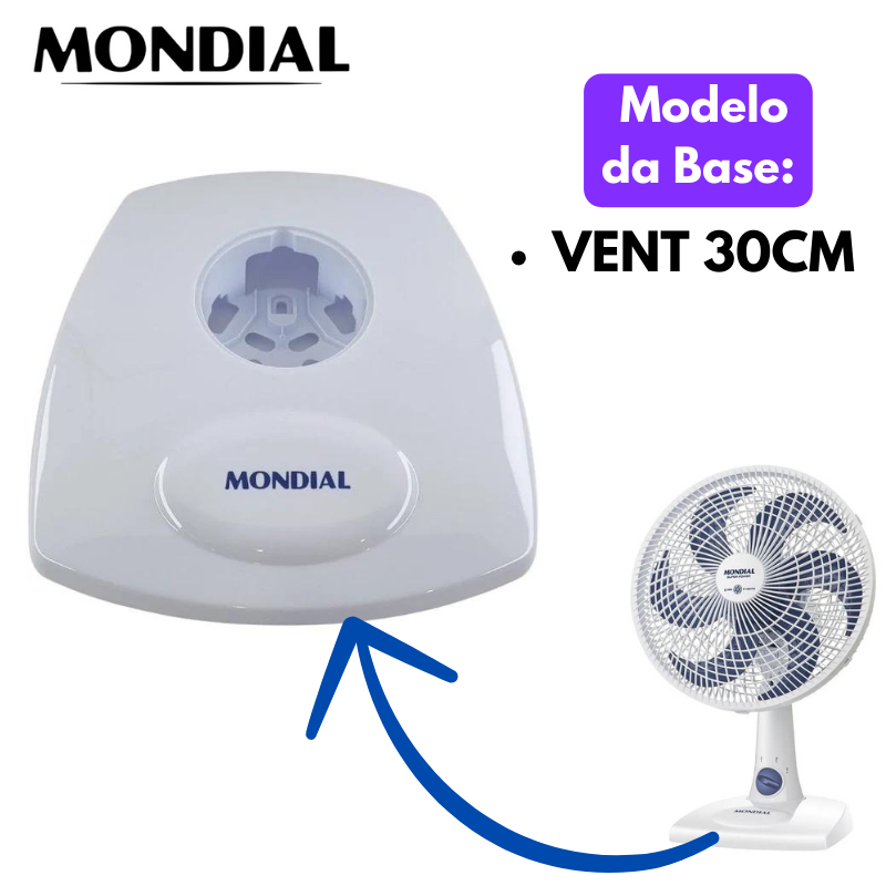 Base Ventilador Mesa Mondial 30cm Nv-15-6p Original Branca