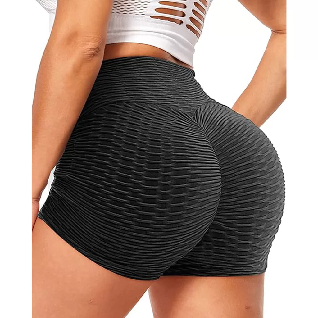 Hot Wind Shorts Bolha Alta Compressão Brocado de Academia Confortavel Cintura Alta