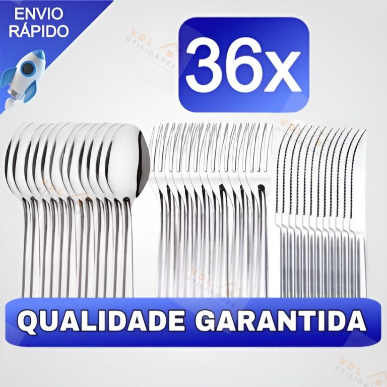 Conjunto Jogo de Talheres 36 peças Aço Inox 12 F