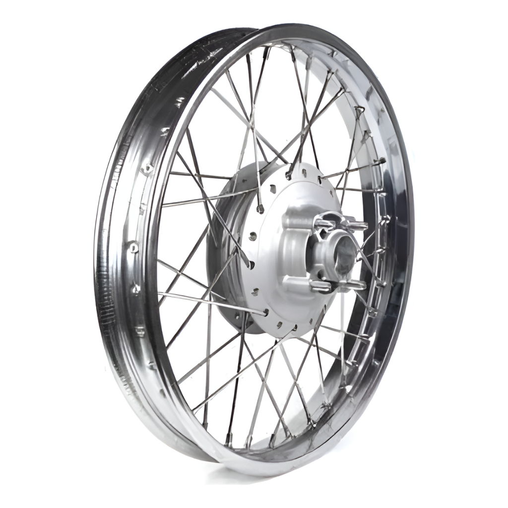 Roda Traseira Completa Montada Alinhada Honda Fan 125 2009/2018 – Aro Cromado Raio 4mm
