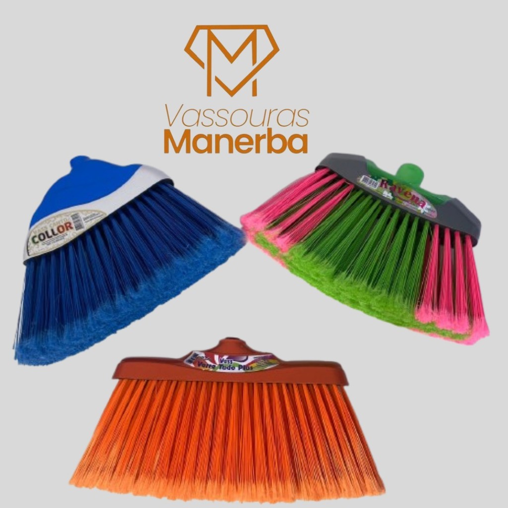 KIT 3 VASSOURAS – RAVENA + CANTO COLLOR + VARRE TUDO PLUS (SEM CABOS)