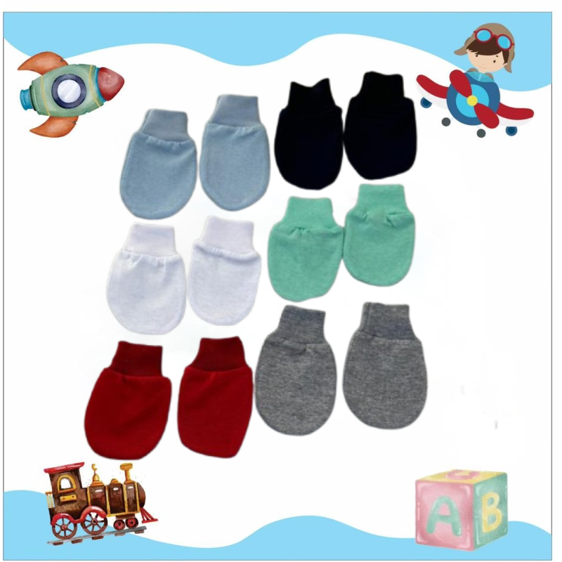 Kit Luvas para Bebê Recém Nascido Temos 2 Opções Kit 3 e 6 Pecas Malha Hipoalergênico 100% Algodão.