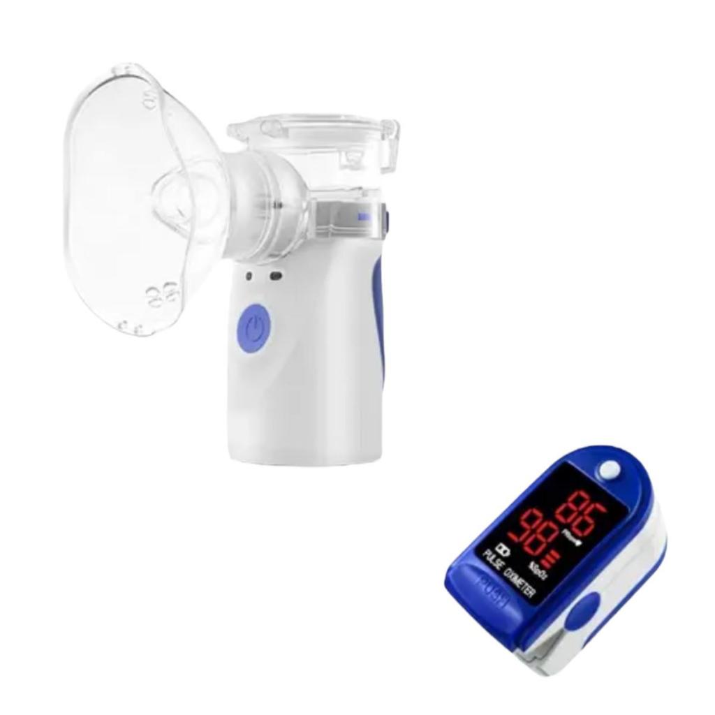 Nebulizador E Oxímetro Inalador Portátil Bivolt Mesh Ultrassônico Sem Fio Recarregável Silencioso US