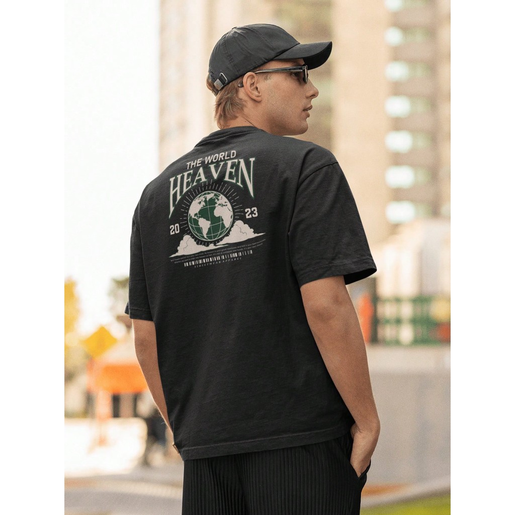 Camisa Camiseta Oversize Gola Alta Streetwear Masculino e Feminino Treino e Dia a Dia Preto e Off Wh