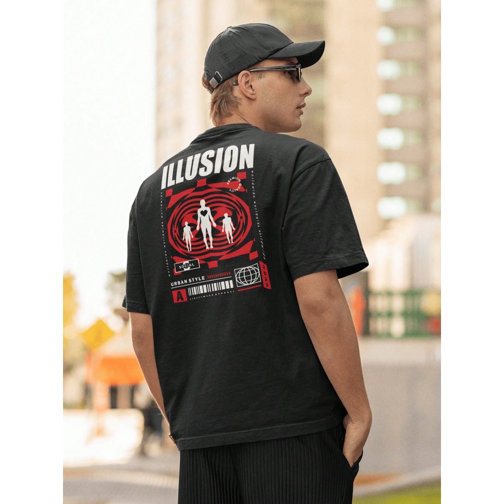 Camisa Camiseta Oversize Gola Alta Streetwear Masculino e Feminino Treino Dia a Dia Preto e Off Whte