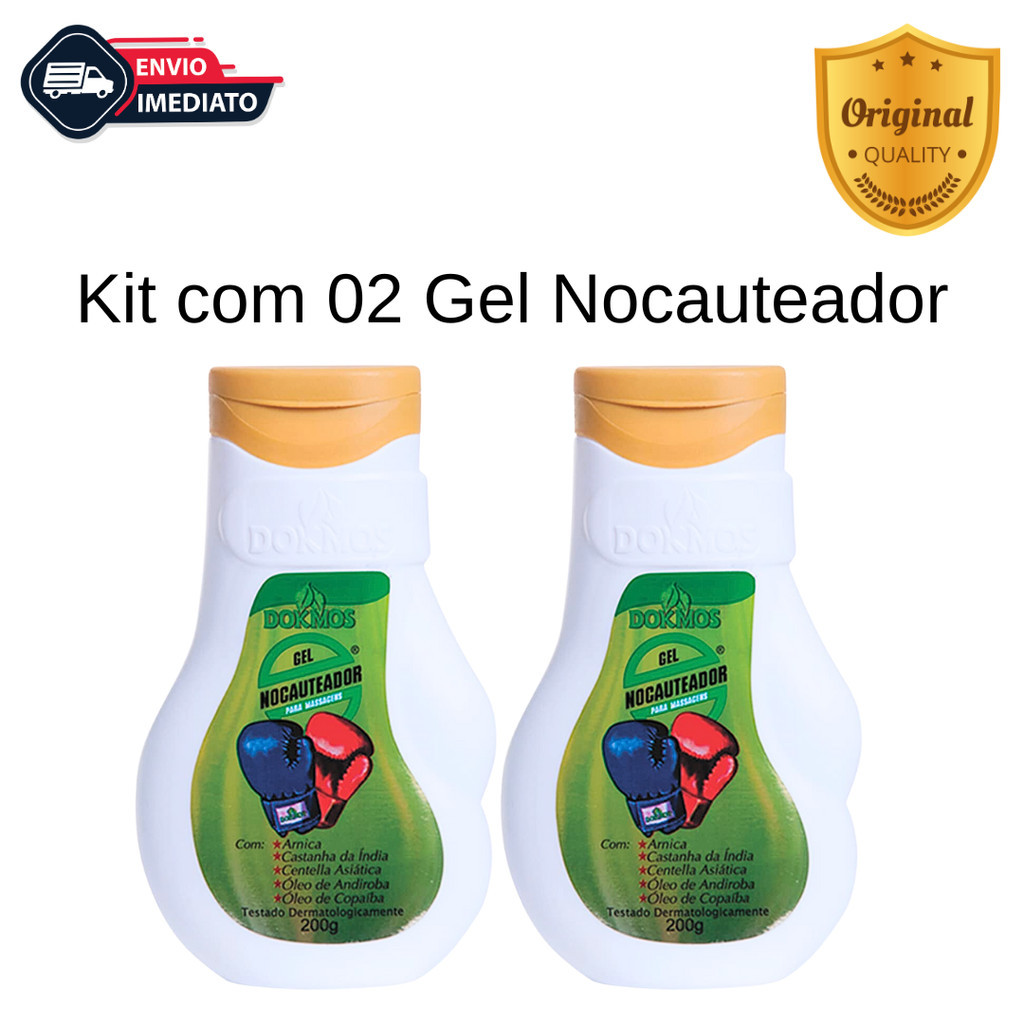 Kit 2 Nocauteador Gel Massageador Dokmos 200g Dores Musculares Envio Imediato