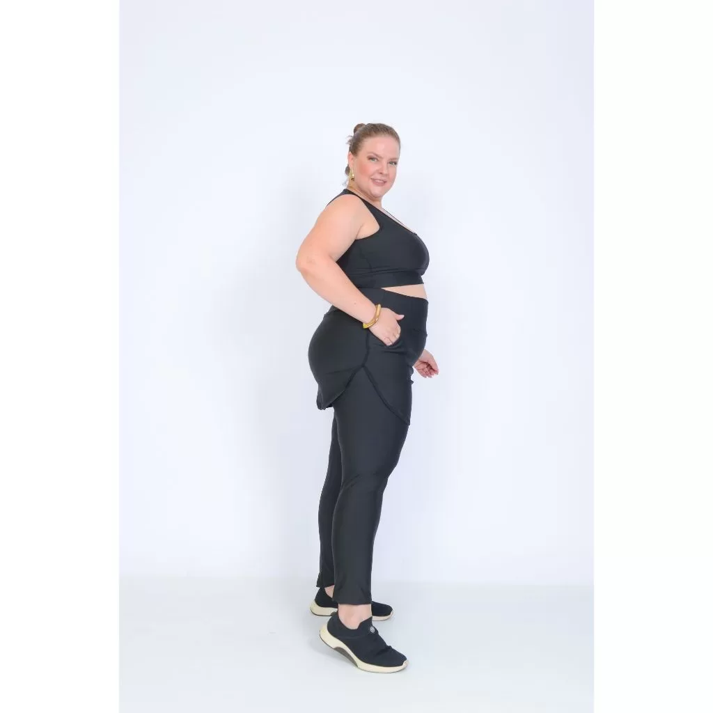 Conjunto Plus Size legging Para Academia Calça e Top Cropedd Para Academia Roupa Fitness Feminina