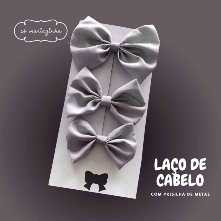 Laço Decorativo de Cabelo Com Trio Grande Medio P