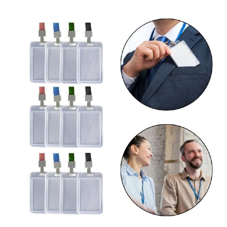 Kit 12 Porta Crachá Transparente Cordão Cores So