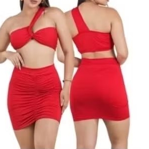 CONJUNTO. SAIA CROPET  COM ALÇA FEMENINO  cirrê 