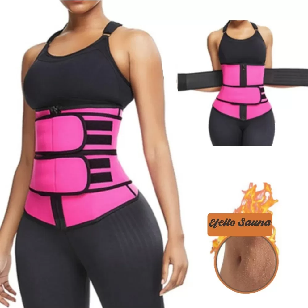 Cinta Modeladora Feminina Abdominal Térmica Efeito Sauna Redutora de Medidas