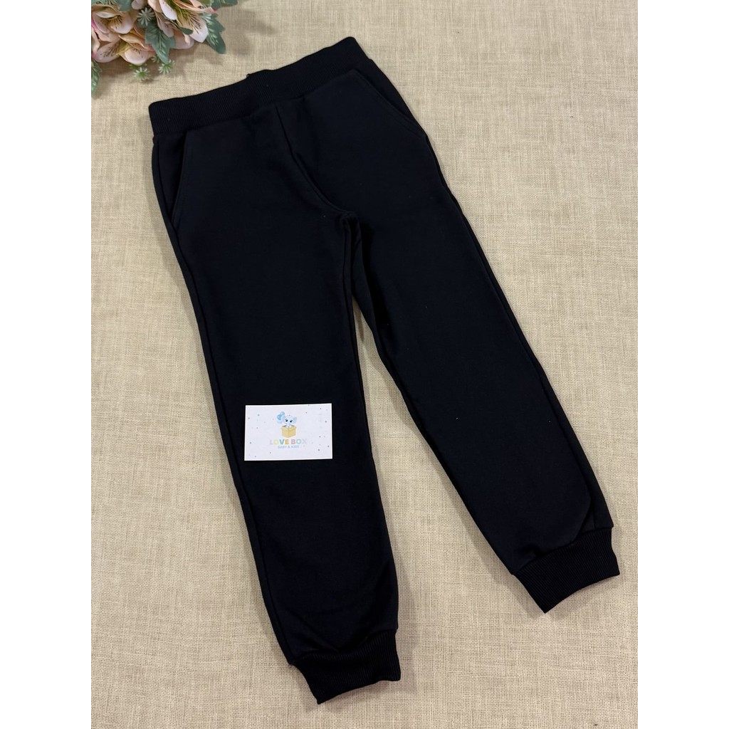 Calça Moletom infantil Brandili Menino Flanelada Preta