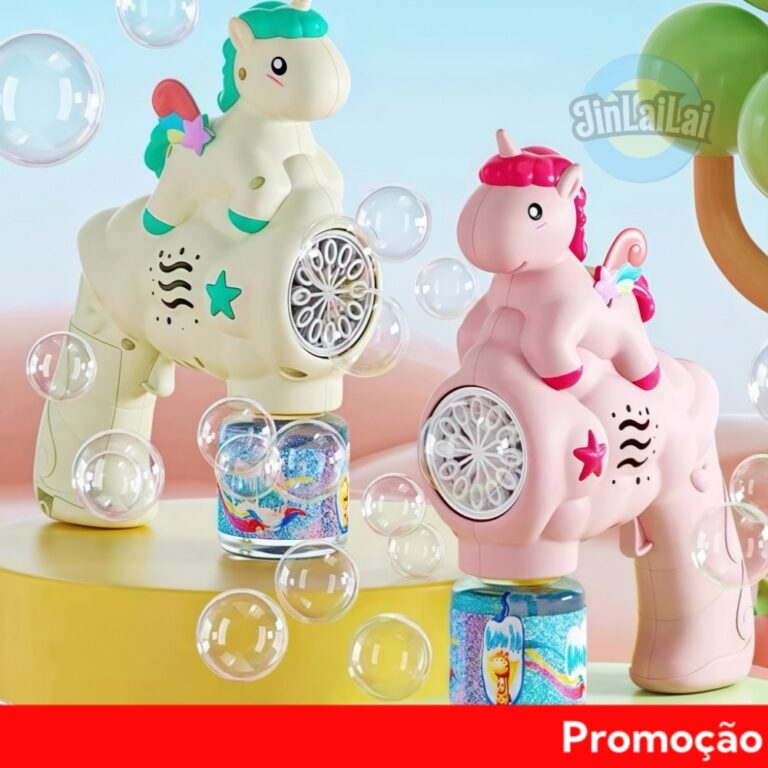 Brinquedo Pistola de Bolhas de Sabão Unicornio Au