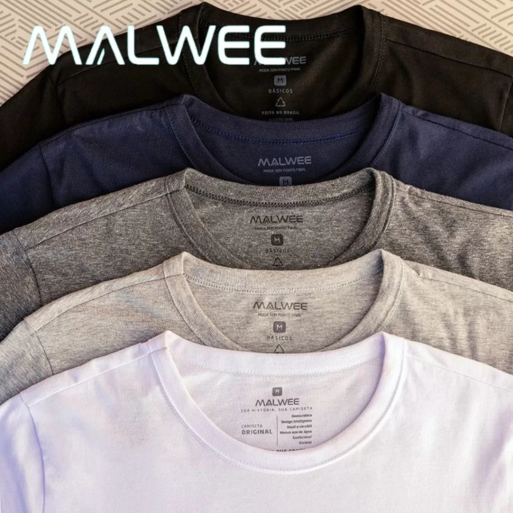 Camiseta Básica Malwee Masculina Gola Redonda Manga Curta 4423