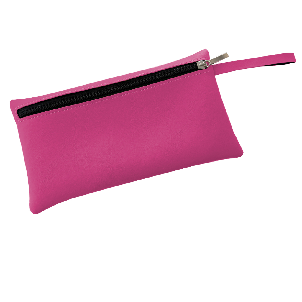 Bolsa Nécessaire de Mão Organizadora em Couro Sintético Rosa Pink