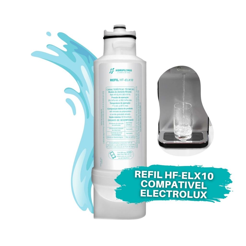 Refil Filtro Hf-elx 10 Compatível Purificadores PA10N PA20G PA25G PA30G PA40G Reduz Cloro