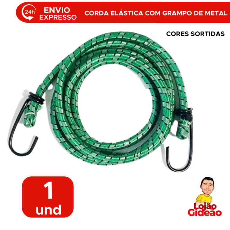 Corda Elástica Extensor 1,5mt Com Gancho De Metal