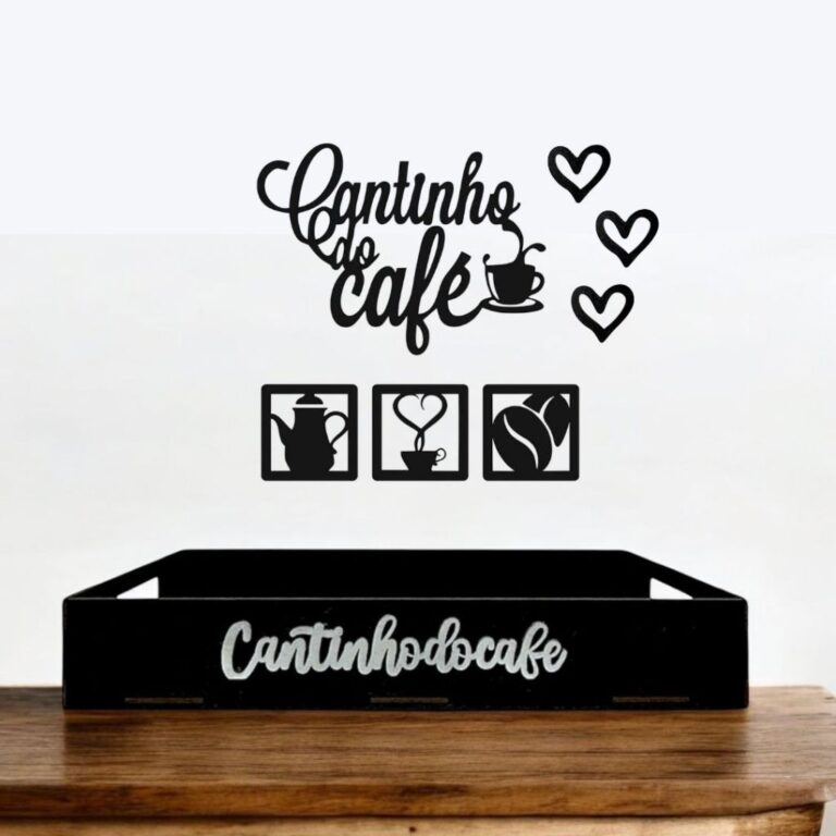 Kit Bandeja Lisa E Apliques Cantinho do Café c/ C