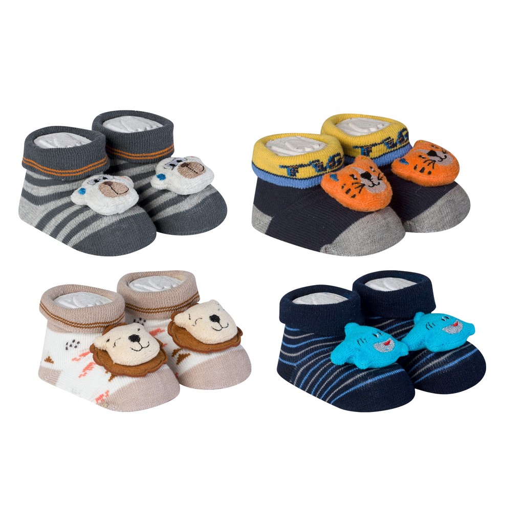 KIT MEIA PANTUFA BEBE 4 PARES TAMANHO 16 AO 20
