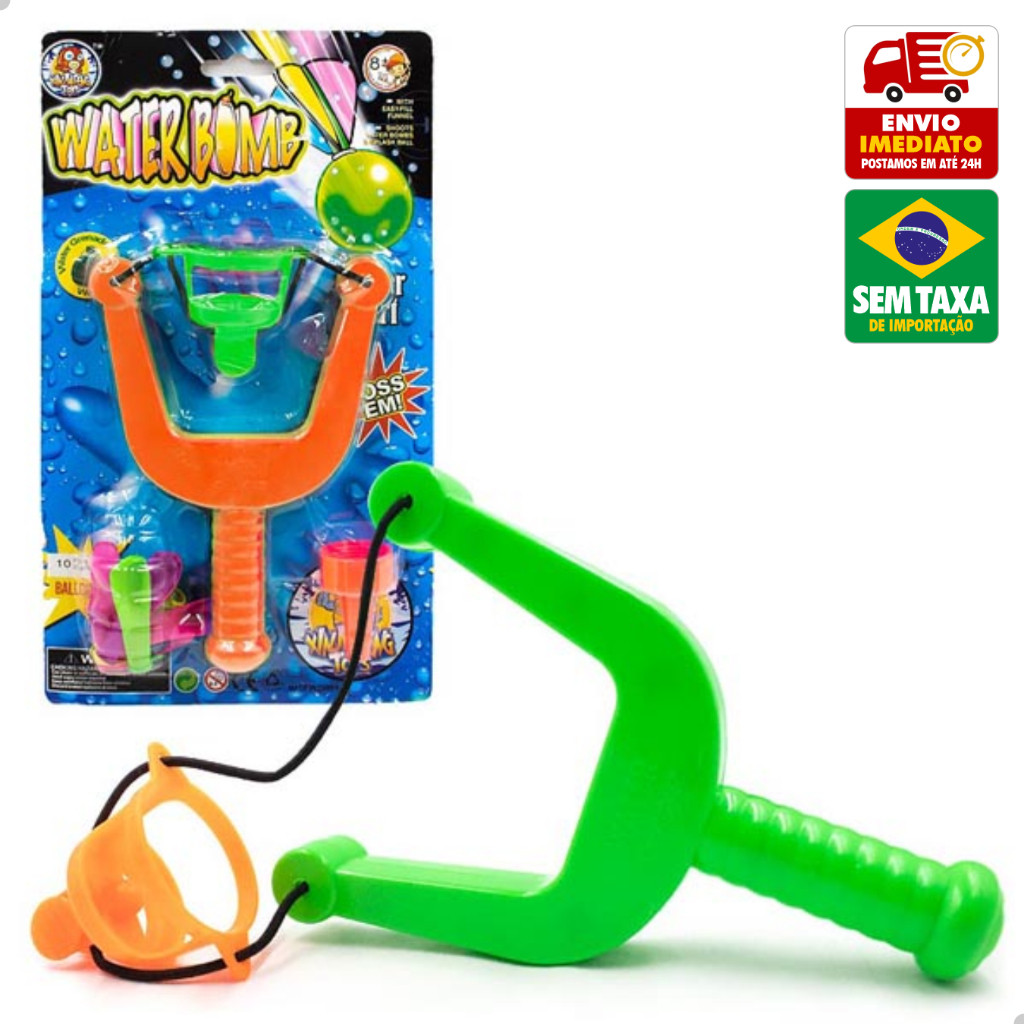 Estilingue Plástico Brinquedo Infantil Lança Bexiga Água Water Bomb