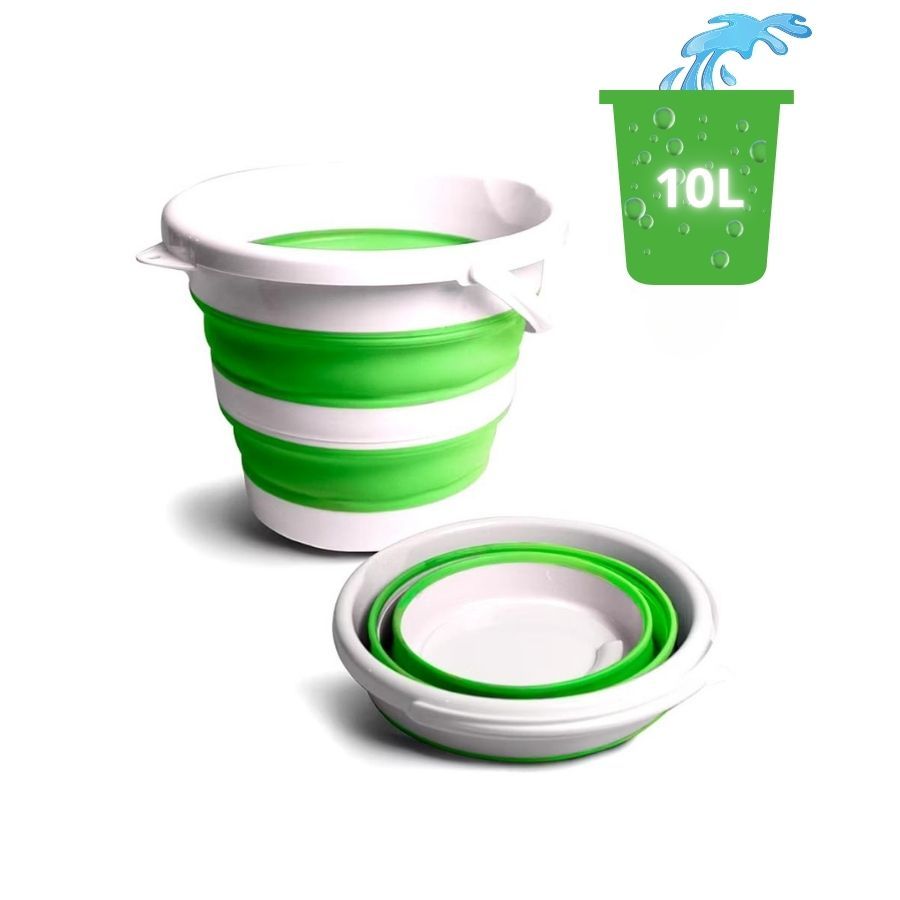 Balde Retrátil 10 Litros Dobrável Flexível Silicone Com Alça Colorido Multiuso Cozinha Lavanderia Po