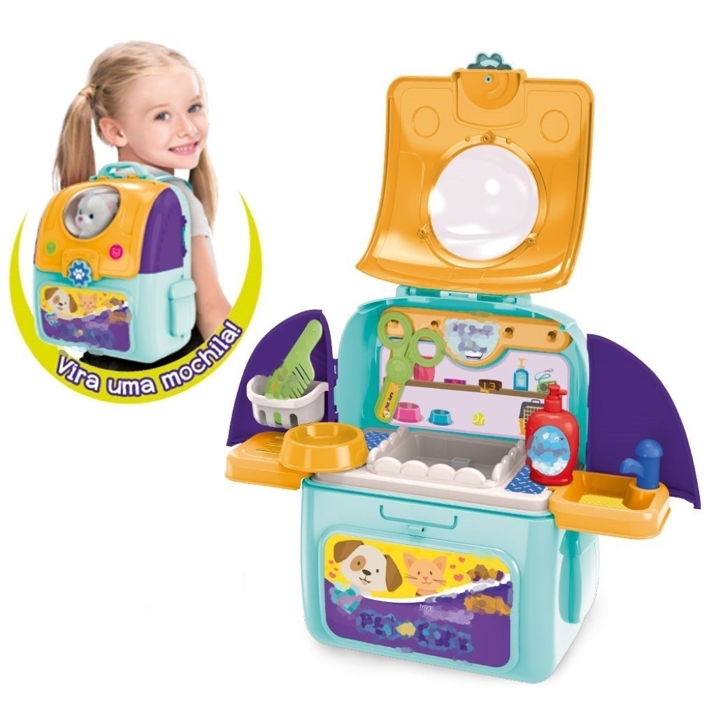 Mochila Pet Shop Care 2 Em 1 Cachorro Branco – F0058-1 FUN