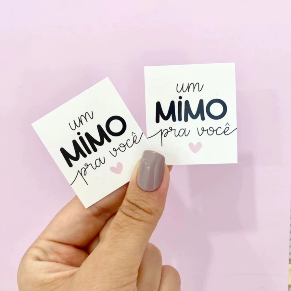 40 – 240 Unidades Mini Cartão Agradecimento para seu cliente Frase Um Mimo para você 4x5cm